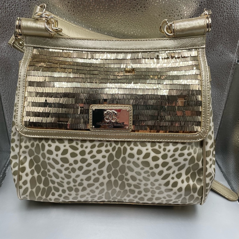 Vintage disco and animal print crossbody/top purse